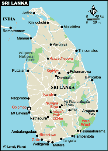 Sri Lanka map