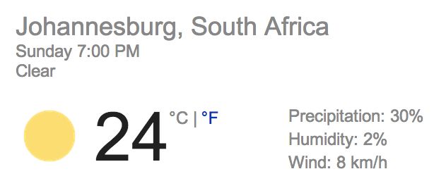 weather JoBurg
