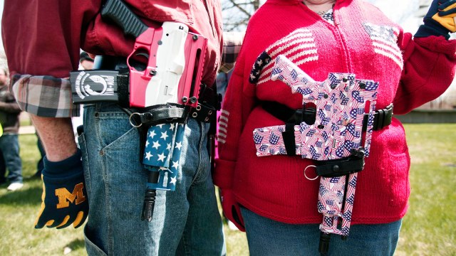 Supporters Of Michigan Open Carry Law Hold March And Rally